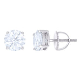 10 kt Gold Earrings 7 mm With Moissanite Ctw 2.40
